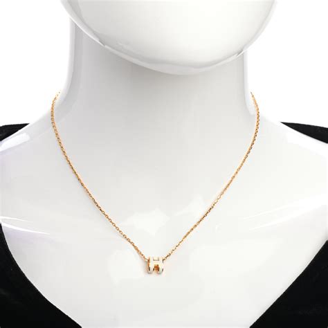 hermes pop h gold necklace|hermes mini h pop necklace.